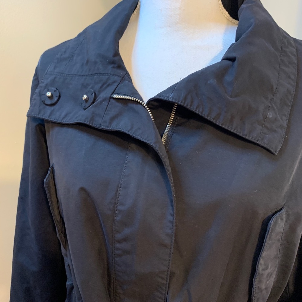 Talbots Outerwear Rain Jacket Trench Coat Black